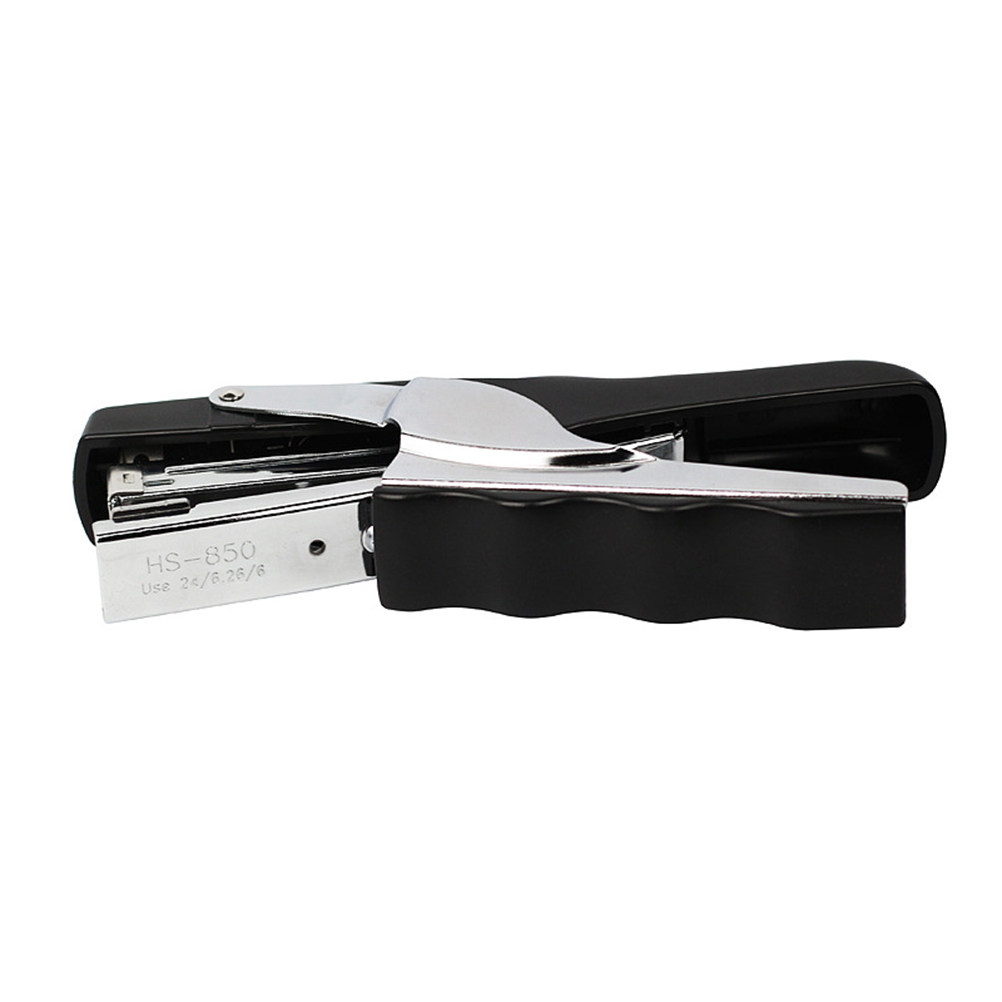 Stapler Heavy Duty - Stapler Tangan dengan Pegangan, Warna Hitam,